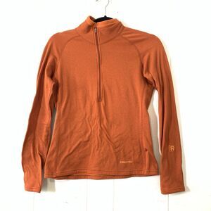 Patagonia Womens XS Fleece Jacket 1/2 Zip Polartec Orange Pullover Long Sleeve